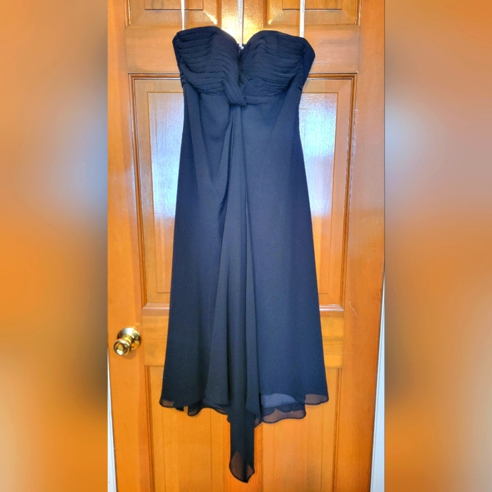 Formal Black Midi Chiffon Dress